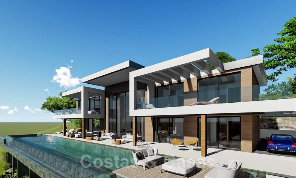 Grote kavel met bouwproject en prachtig zeezicht te koop in een exclusieve woonwijk boven Marbella stad 21830
