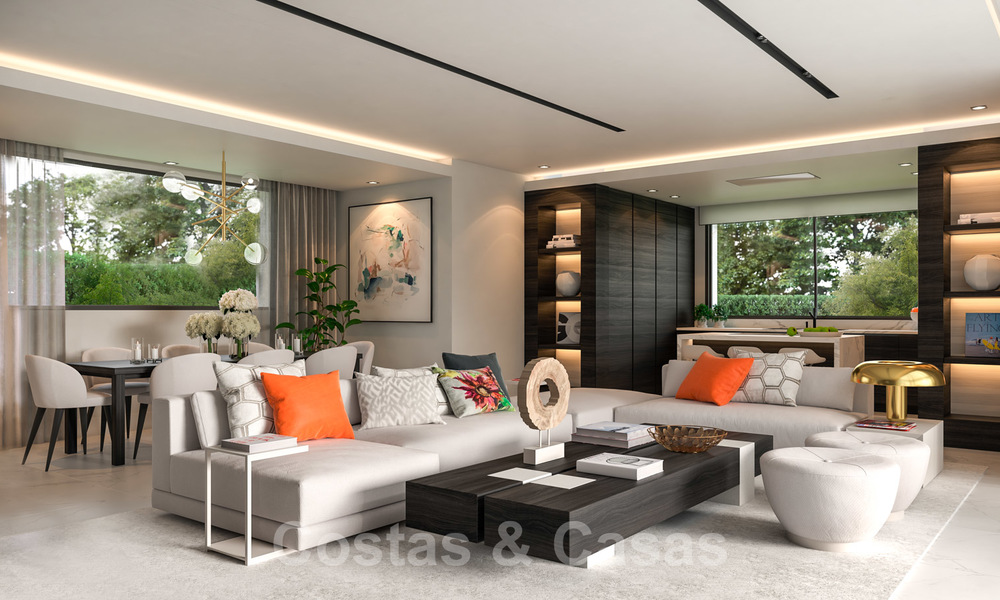 Fantastische nieuwe eigentijdse villa met zeezicht te koop, naast een prestigieus golfresort in Benahavis - Marbella 22075