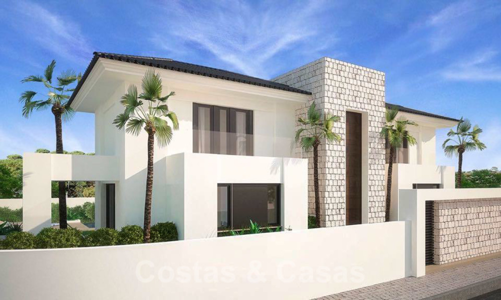 Fantastische nieuwe eigentijdse villa met zeezicht te koop, naast een prestigieus golfresort in Benahavis - Marbella 22085
