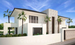 Fantastische nieuwe eigentijdse villa met zeezicht te koop, naast een prestigieus golfresort in Benahavis - Marbella 22085 