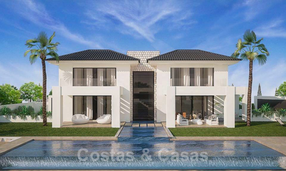 Fantastische nieuwe eigentijdse villa met zeezicht te koop, naast een prestigieus golfresort in Benahavis - Marbella 22086