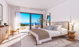 Elegante, nieuwe moderne appartementen met panoramisch berg- en zeezicht te koop in de heuvels van Estepona 27722 