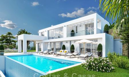 Moderne nieuwbouw villa met prachtig berg- en zeezicht te koop in de heuvels van Marbella Oost 24447