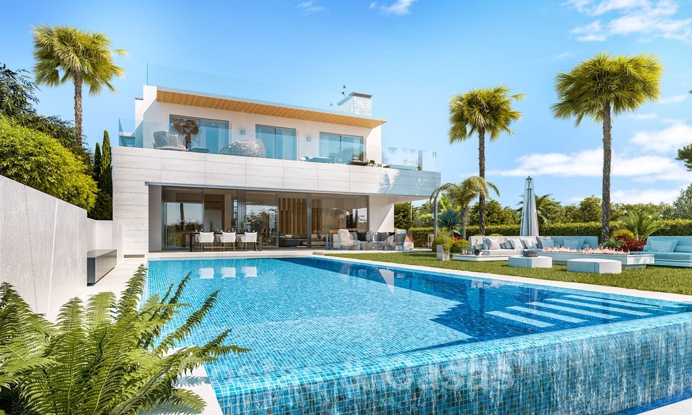 Moderne ecologische villa te koop met golfzicht in exclusieve woonwijk nabij Golf Valley in Nueva Andalucia, Marbella 24960