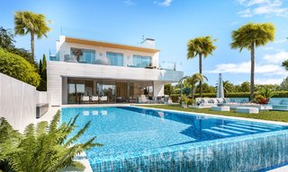 Moderne ecologische villa te koop met golfzicht in exclusieve woonwijk nabij Golf Valley in Nueva Andalucia, Marbella 24960 