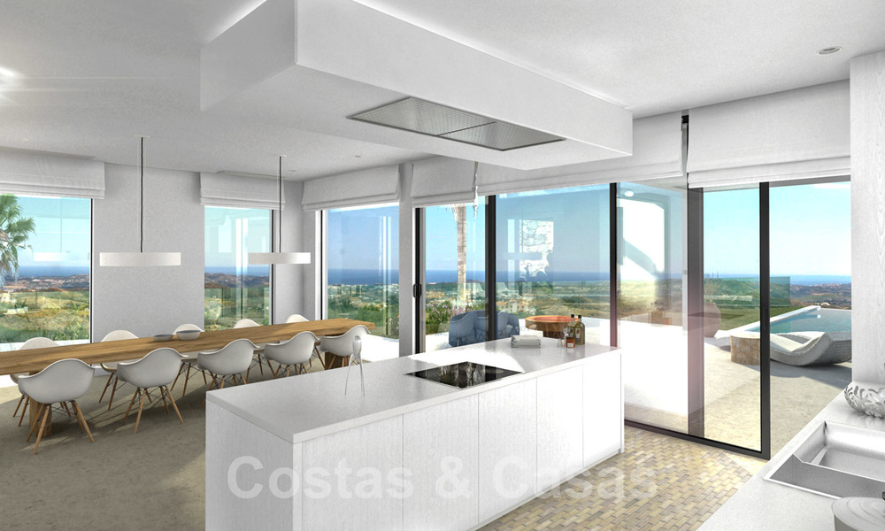 Luxe nieuwbouw villa in modern stijl te koop met panoramisch berg- en zeezicht in de prestigieuze wijk Valtocado in Mijas, Costa del Sol 25946