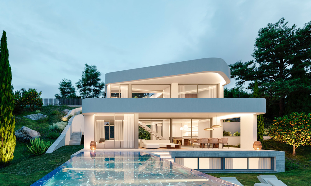 Bouwgrond + project te koop voor een eigentijdse nieuwe villa, eerstelijnsgolf in Estepona 26287