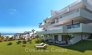 Nieuwe moderne appartementen met panoramisch berg- en zeezicht te koop in de heuvels van Estepona, dichtbij de stad 27736 