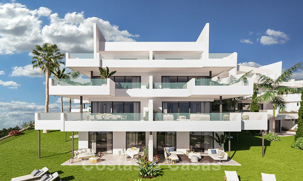 Nieuwe moderne appartementen met talrijke voorzieningen en panoramisch zeezicht te koop dichtbij de stad Estepona 27898