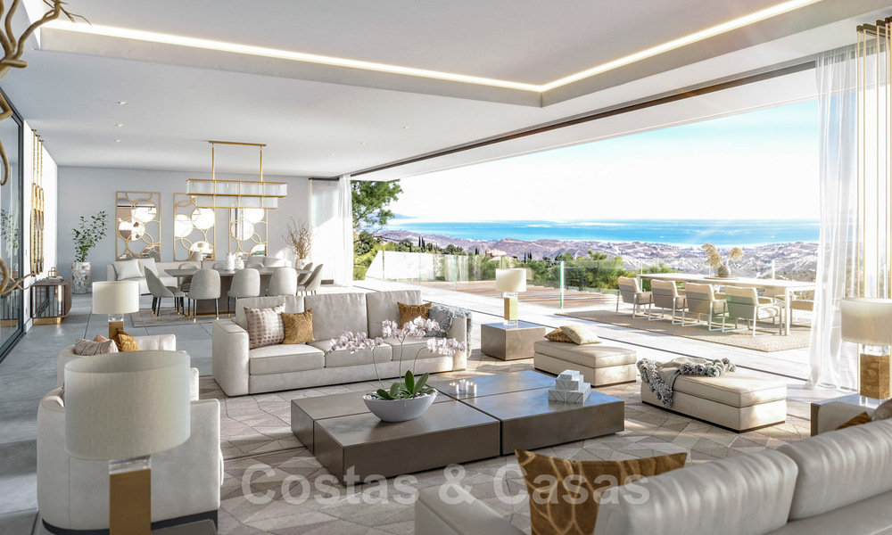 Turn-key nieuwe moderne villa’s met spectaculair uitzicht op de golf, het meer, bergen en de Middellandse Zee tot aan Afrika, in een gated golfresort te koop in Benahavis - Marbella 32415