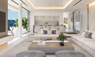 Nieuwe moderne luxevilla’s te koop met spectaculair uitzicht op de golf, het meer en de zee tot aan Afrika, in een gated golfresort in Benahavis - Marbella 27929 