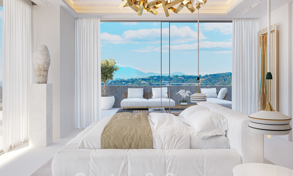 Nieuwe moderne luxevilla’s te koop met spectaculair uitzicht op de golf, het meer en de zee tot aan Afrika, in een gated golfresort in Benahavis - Marbella 27941
