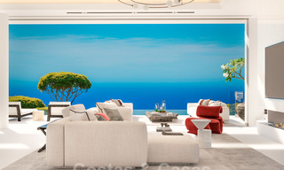 Nieuwe moderne luxevilla’s te koop met spectaculair uitzicht op de golf, het meer en de zee tot aan Afrika, in een gated golfresort in Benahavis - Marbella 27942 