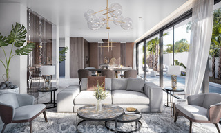 Elegante vernieuwbouw villa in het hart van de Golf Vallei in Nueva Andalucia, Marbella. Dicht bij Puerto Banus. 28064 