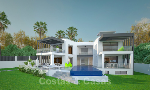 Bouwgrond + project voor een moderne villa te koop vlakbij het strand in Oost Marbella 28613
