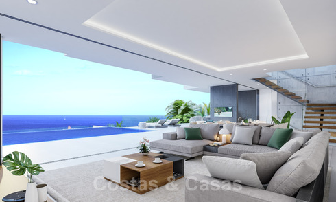 Stijlvolle, nieuwe eigentijdse designvilla te koop met panoramisch uitzicht over de zee, vlakbij Estepona 28918