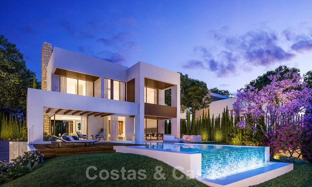 Moderne nieuwbouw villa´s te koop in Marbella centrum in een omheind en beveiligd exclusief villacomplex, op wandelafstand van alles 30088