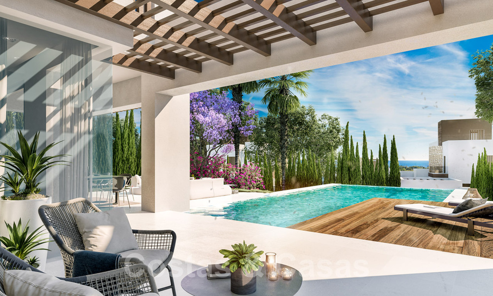 Moderne nieuwbouw villa´s te koop in Marbella centrum in een omheind en beveiligd exclusief villacomplex, op wandelafstand van alles 30090