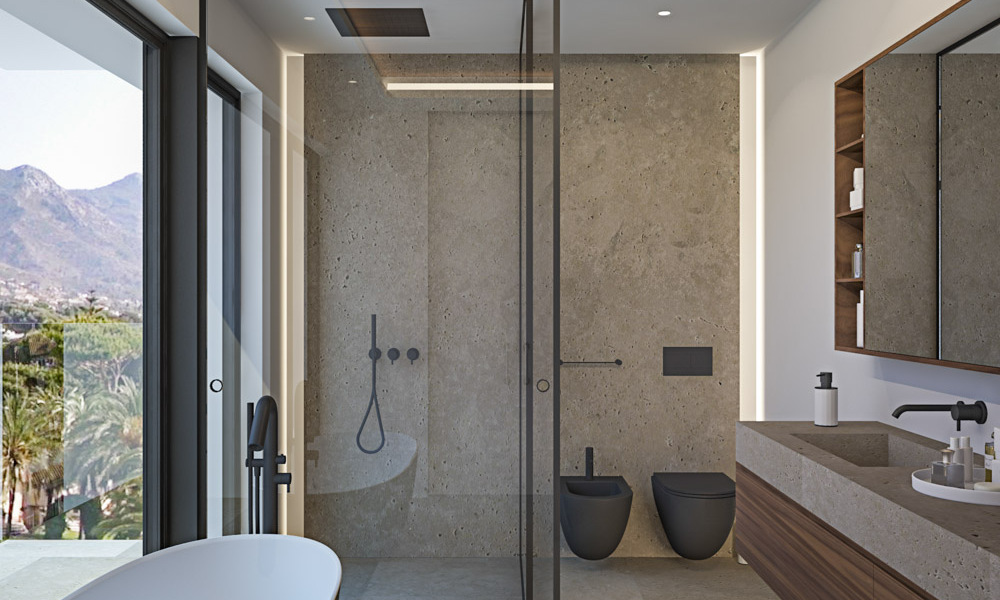 Moderne nieuwbouw villa´s te koop in Marbella centrum in een omheind en beveiligd exclusief villacomplex, op wandelafstand van alles 30108