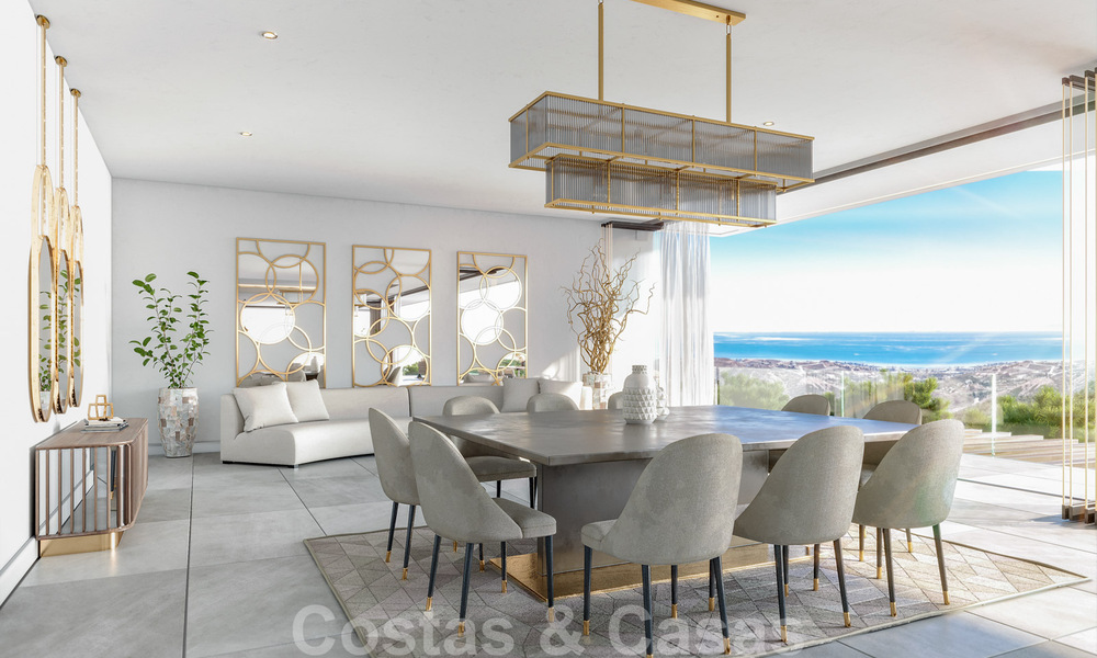 Bouwgronden voor nieuwbouw villa’s met spectaculair uitzicht op de golf, het meer, bergen en de zee tot aan Afrika, in een afgeschermd golfresort te koop in Benahavis - Marbella 32430