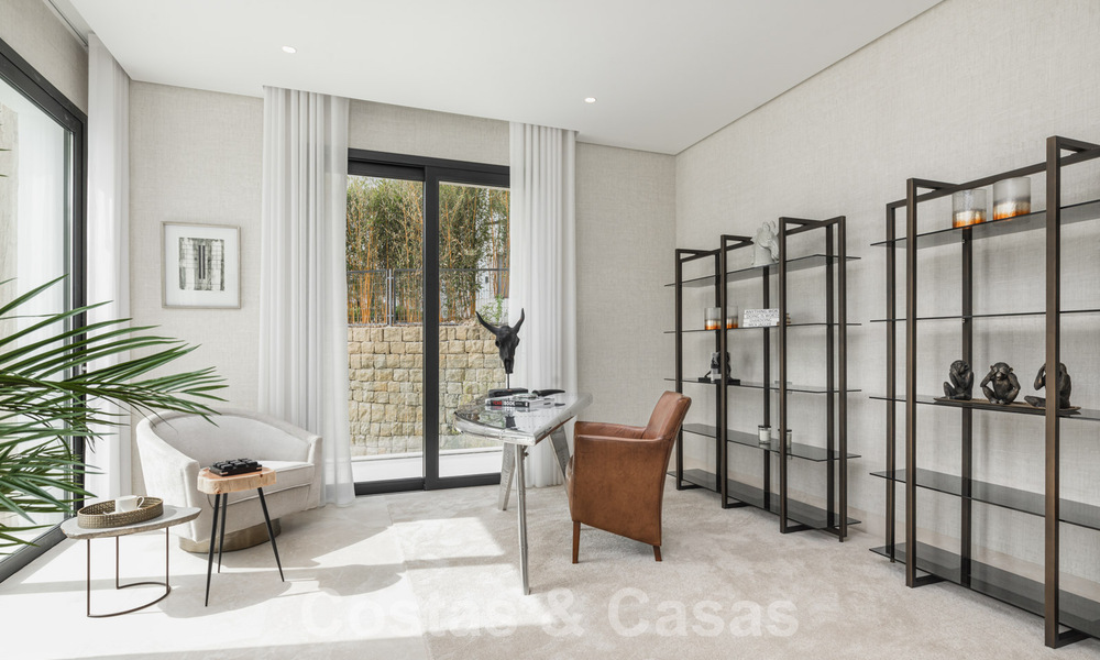 Instapklare exclusieve moderne villa te koop, met panoramisch berg-, golf- en zeezicht in Marbella - Benahavis. 32623