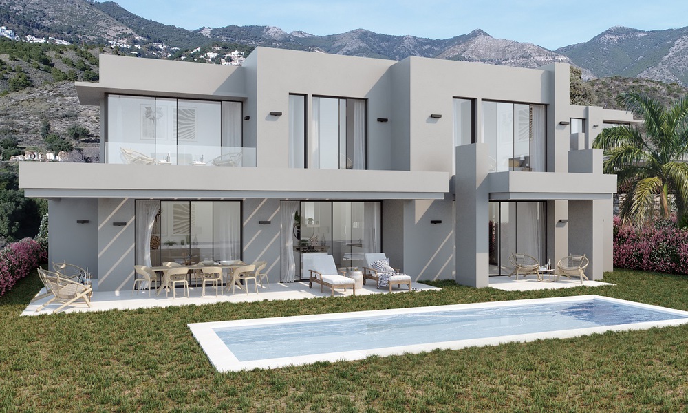 Nieuwe moderne villa's te koop, met panoramisch zee- en bergzicht in Mijas, Costa del Sol 34117