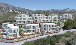 Nieuwe moderne villa's te koop, met panoramisch zee- en bergzicht in Mijas, Costa del Sol 34120 