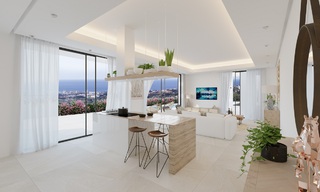 Nieuwe moderne villa's te koop, met panoramisch zee- en bergzicht in Mijas, Costa del Sol 34123 