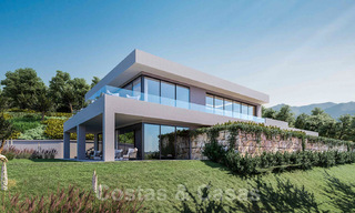 Moderne nieuwbouwvilla´s te koop met panoramisch zeezicht, in een beveiligd resort met clubhuis en voorzieningen in Marbella - Benahavis 34329 