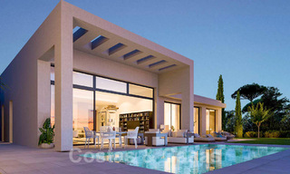 Moderne nieuwbouwvilla´s te koop met panoramisch zeezicht, in een beveiligd resort met clubhuis en voorzieningen in Marbella - Benahavis 34337 