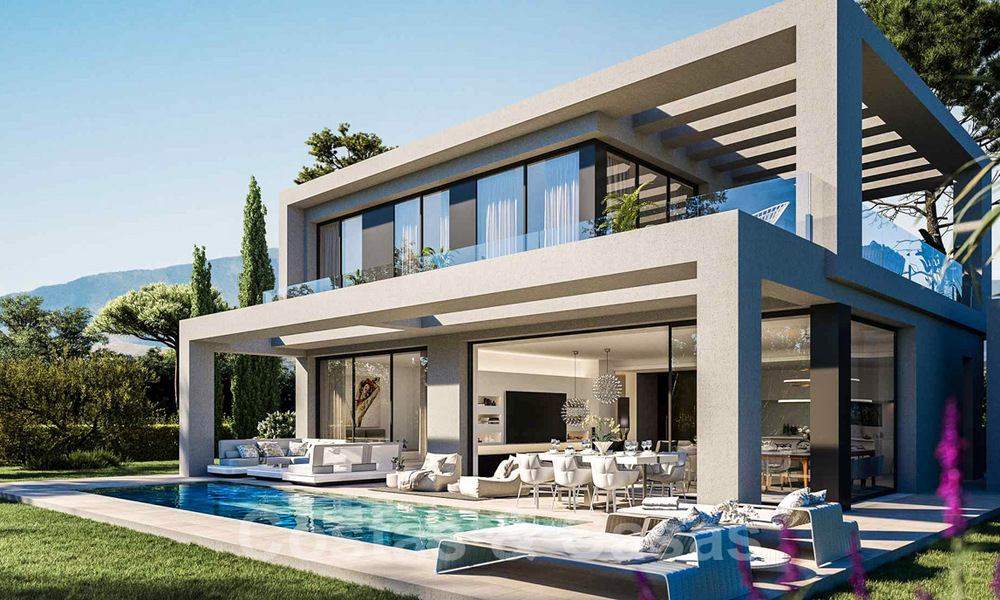 Moderne nieuwbouwvilla´s te koop met panoramisch zeezicht, in een beveiligd resort met clubhuis en voorzieningen in Marbella - Benahavis 34339