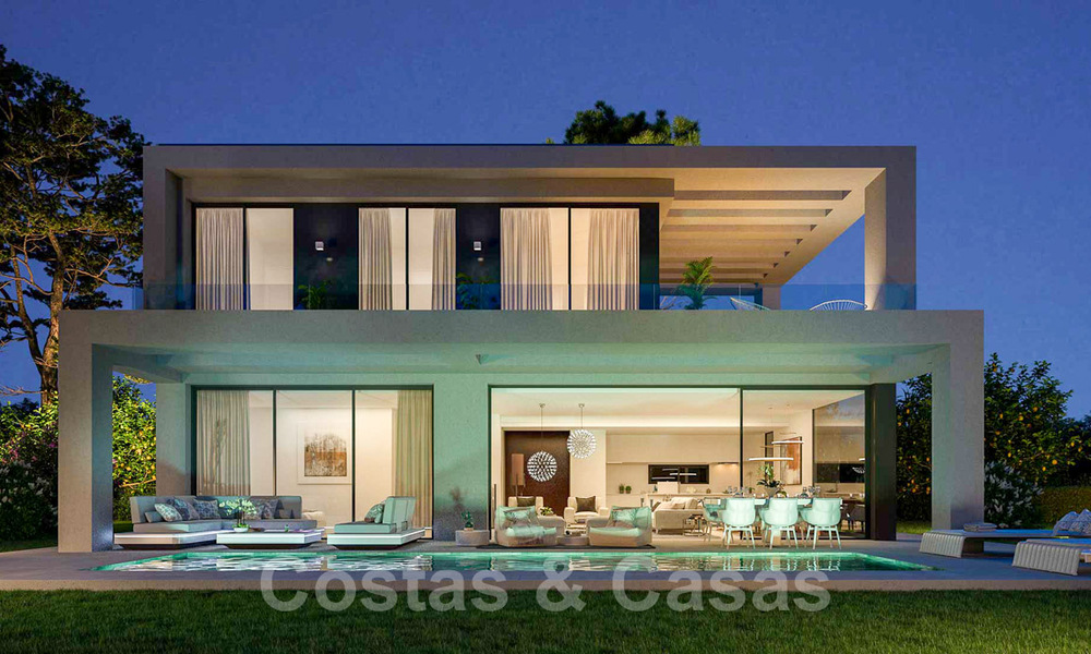 Moderne nieuwbouwvilla´s te koop met panoramisch zeezicht, in een beveiligd resort met clubhuis en voorzieningen in Marbella - Benahavis 34345