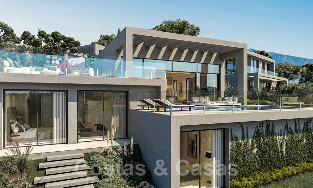 Moderne nieuwbouwvilla´s te koop met panoramisch zeezicht, in een beveiligd resort met clubhuis en voorzieningen in Marbella - Benahavis 34346