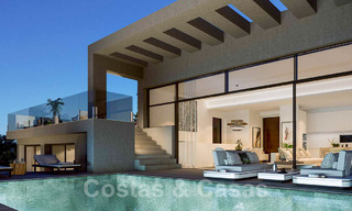 Moderne nieuwbouwvilla´s te koop met panoramisch zeezicht, in een beveiligd resort met clubhuis en voorzieningen in Marbella - Benahavis 34349 