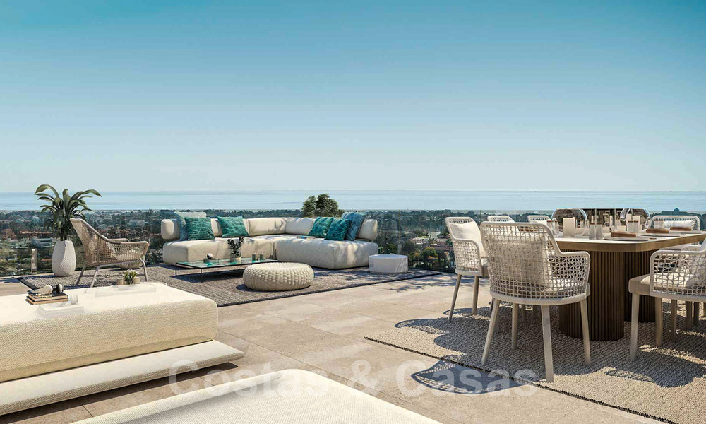 Moderne nieuwbouwvilla´s te koop met panoramisch zeezicht, in een beveiligd resort met clubhuis en voorzieningen in Marbella - Benahavis 34350
