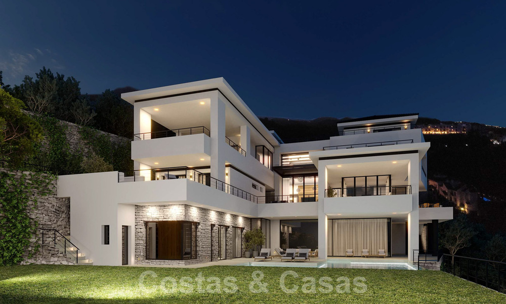 Exclusieve en hoogtechnologische villa in moderne stijl met panoramisch zeezicht te koop, in een prestigieuze urbanisatie in Benahavis - Marbella. Voltooid. 34462