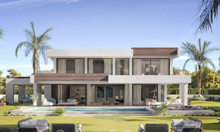 Moderne luxevilla’s te koop met open panoramisch zeezicht naar de Afrikaanse kust te koop in Manilva aan de Costa del Sol 34720 