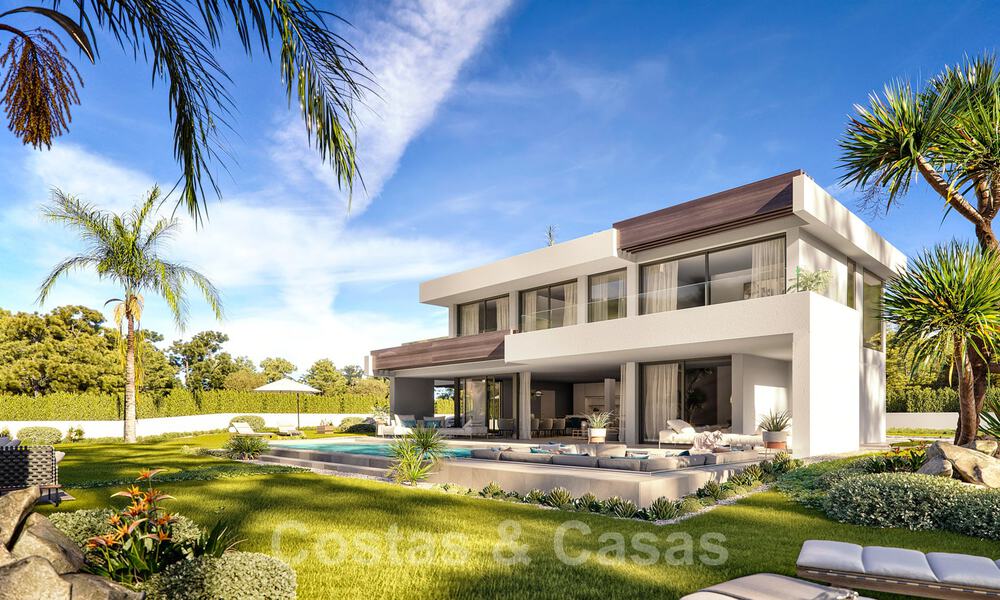 Moderne luxevilla’s te koop met open panoramisch zeezicht naar de Afrikaanse kust te koop in Manilva aan de Costa del Sol 34723