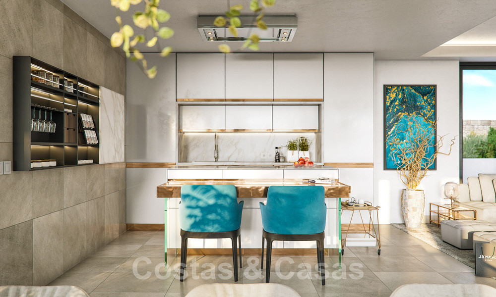 Nieuwe moderne luxevilla’s te koop met verbluffend panoramisch zeezicht langs de kustlijn tot aan Afrika in Manilva a/d Costa del Sol 34728