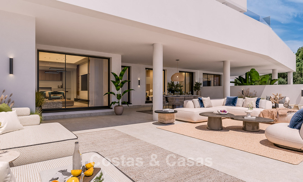 Nieuw hedendaags designproject met luxe appartementen te koop met prachtig zeezicht in Oost Marbella 800522