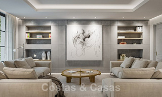 Perceel met project en vergunning voor een majestueuze, eigentijdse mediterrane luxevilla te koop met adembenemend zeezicht in het exclusieve Cascada de Camojan in Marbella 38044 