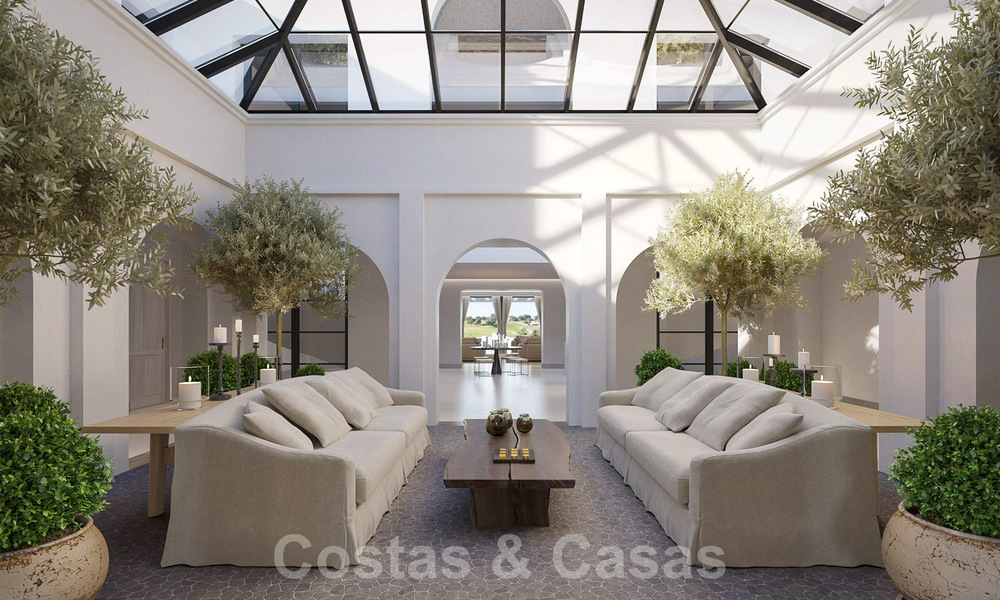 Perceel met project en vergunning voor een majestueuze, eigentijdse mediterrane luxevilla te koop met adembenemend zeezicht in het exclusieve Cascada de Camojan in Marbella 38045