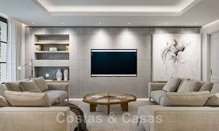 Perceel met project en vergunning voor een majestueuze, eigentijdse mediterrane luxevilla te koop met adembenemend zeezicht in het exclusieve Cascada de Camojan in Marbella 38046 