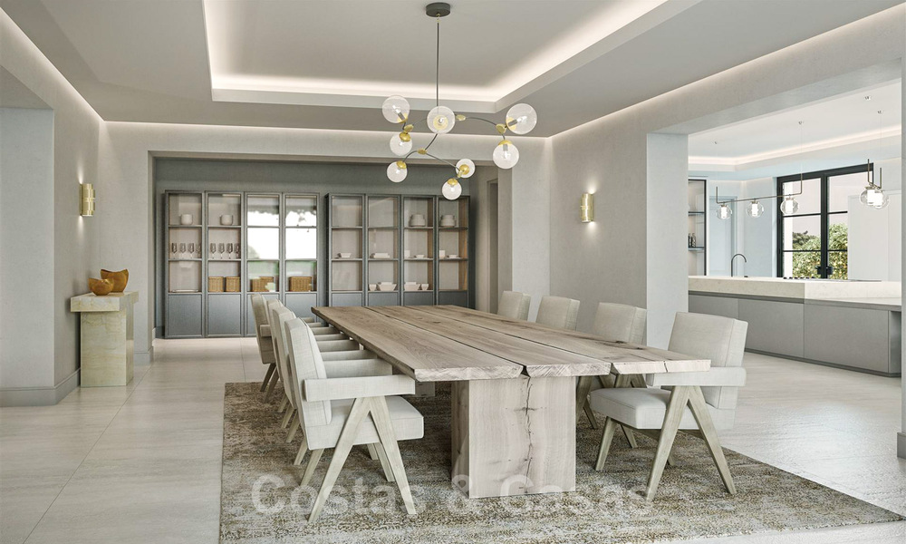 Perceel met project en vergunning voor een majestueuze, eigentijdse mediterrane luxevilla te koop met adembenemend zeezicht in het exclusieve Cascada de Camojan in Marbella 38047