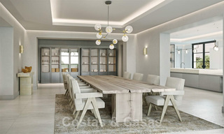 Perceel met project en vergunning voor een majestueuze, eigentijdse mediterrane luxevilla te koop met adembenemend zeezicht in het exclusieve Cascada de Camojan in Marbella 38047 