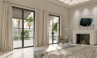 Perceel met project en vergunning voor een majestueuze, eigentijdse mediterrane luxevilla te koop met adembenemend zeezicht in het exclusieve Cascada de Camojan in Marbella 38048 