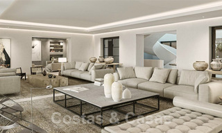Perceel met project en vergunning voor een majestueuze, eigentijdse mediterrane luxevilla te koop met adembenemend zeezicht in het exclusieve Cascada de Camojan in Marbella 38049 