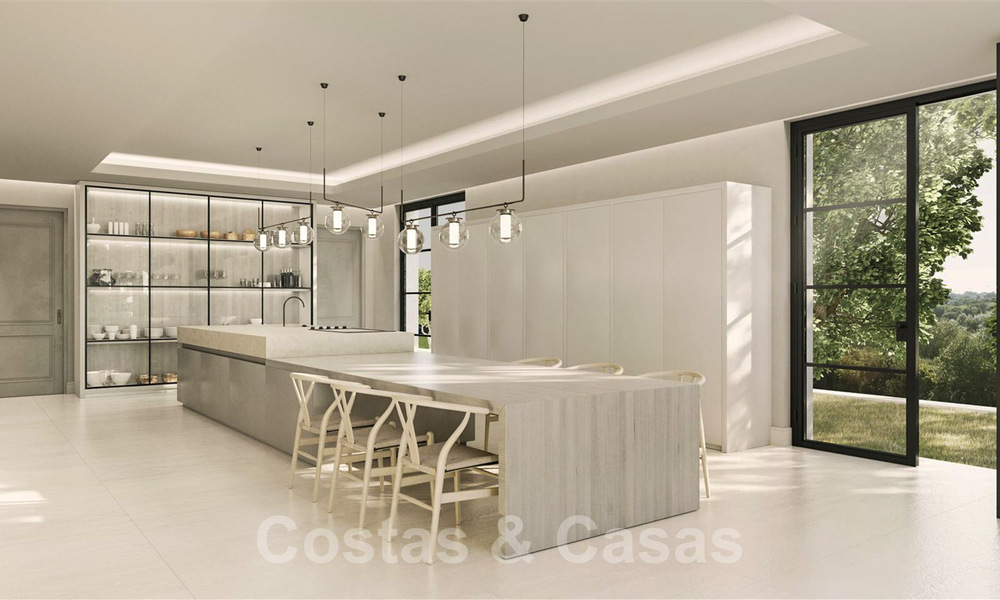 Perceel met project en vergunning voor een majestueuze, eigentijdse mediterrane luxevilla te koop met adembenemend zeezicht in het exclusieve Cascada de Camojan in Marbella 38050