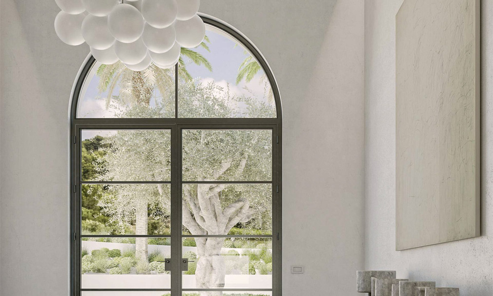 Perceel met project en vergunning voor een majestueuze, eigentijdse mediterrane luxevilla te koop met adembenemend zeezicht in het exclusieve Cascada de Camojan in Marbella 38051