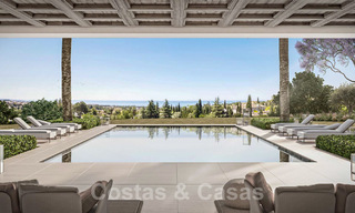 Perceel met project en vergunning voor een majestueuze, eigentijdse mediterrane luxevilla te koop met adembenemend zeezicht in het exclusieve Cascada de Camojan in Marbella 38057 